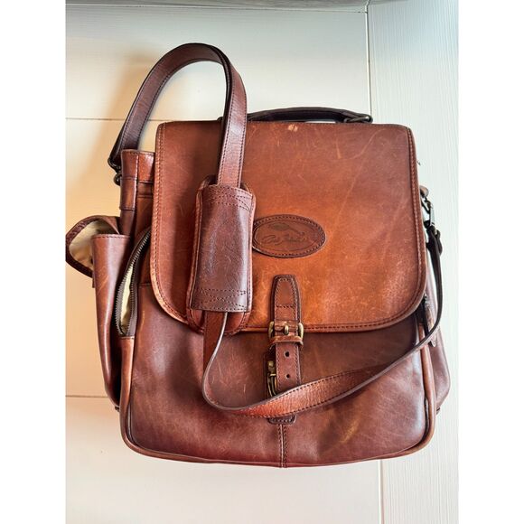 Vintage Bob Timberlake Leather Messenger Briefcase Satchel Brown Laptop Bag - Picture 7 of 9